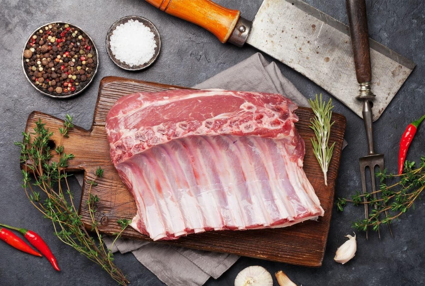 Lamb Rack Frenched Cap On